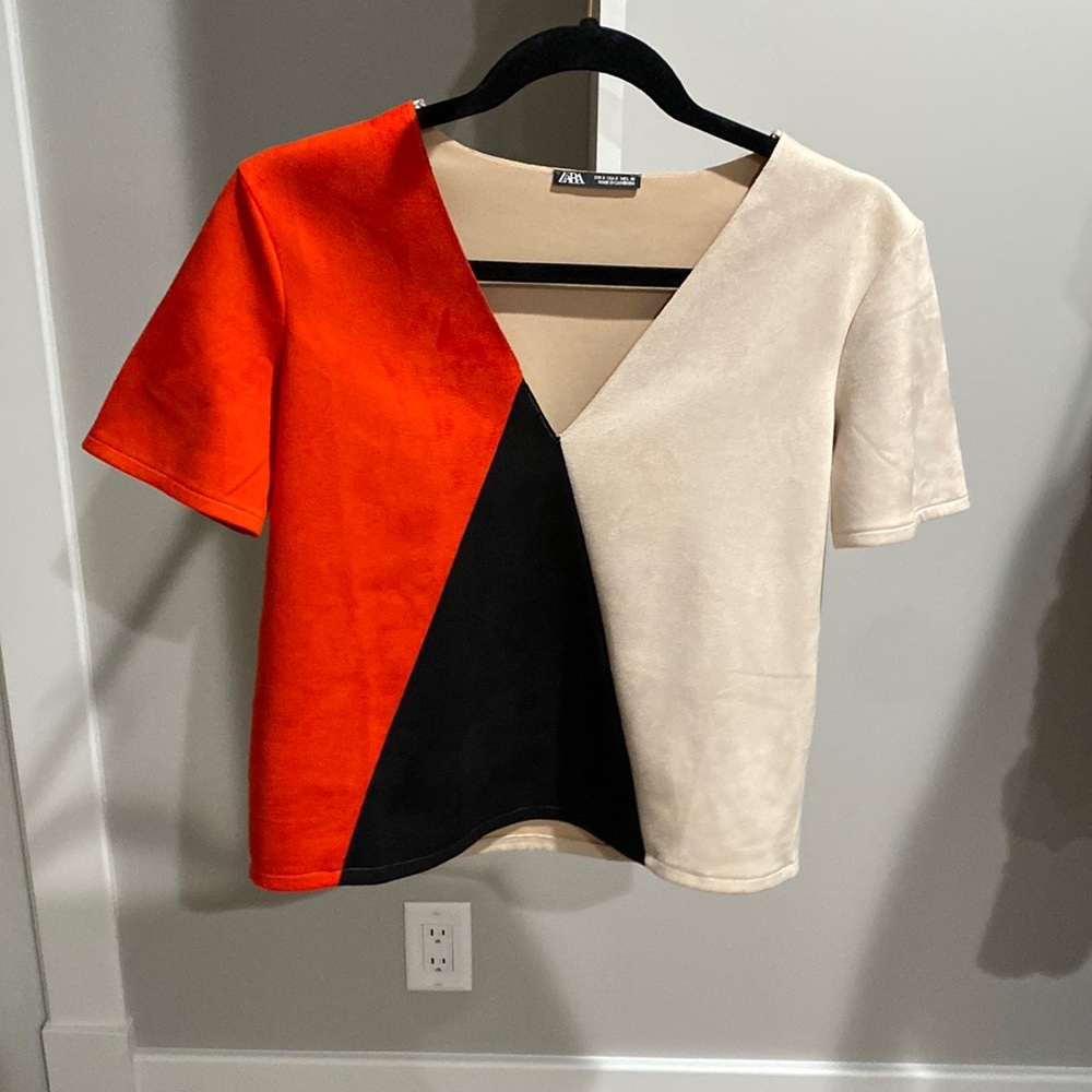 Zara color block shirt S